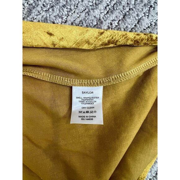 Revolve Saylor Dress Velvet Formal Midi Slit Gold, Shimmer, Y2K, NWT $242, Sz M - Picture 5 of 6